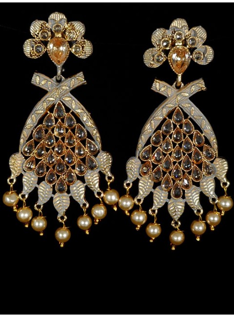 Reverse Ad Earrings With Meenakari Work